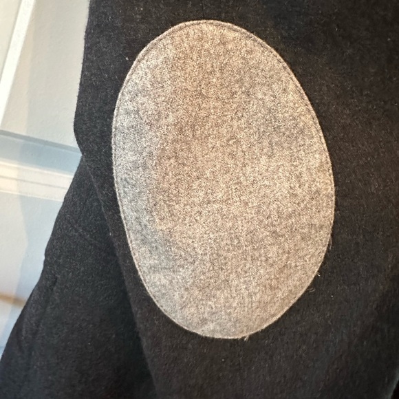 H&M Charcoal Gray Wool Blazer Jacket Elbow Patches 2 Button Size 44R - Picture 8 of 10